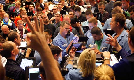 MDG : food commodity speculation :  Traders at the Chicago Board Options Exchange 