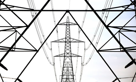 A line of electricity pylons crosses the Essex countryside 