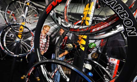 Bike blog : Bike wheels on display during the Cycle Show at Earls Court