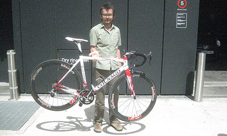 Bike Blog: Peter holding an ultralight bicycle
