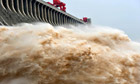 Floodwater is discharged through the Three Gorges Dam in central China's Hubei Province