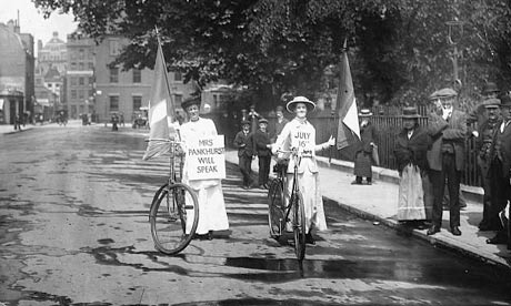 Bike Blog : Suffragettes Advertise a Meeting