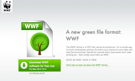 Damian blog : The WWF format is a PDF that cannot be printed 