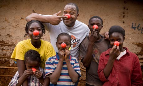 MDG : Comic Relief Red Nose Day in Kibera, Nairobi Kenya