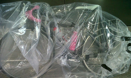 Helen Pidd bike blog : bike ready to be taken by plane