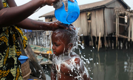 The funding should improve life in places such as the Makoko fishing community in Lagos, Nigeria. Photograph: Akintunde Akinleye/Reuters