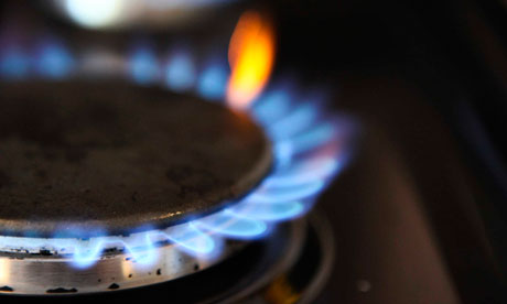 Domestic energy use : Gas burns on a hob of a domestic oven