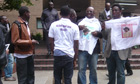 Supporters of James Ibori in front of Southwark Crown Court, London