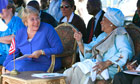 MDG : UN Women Michelle Bachelet with President Ellen Johnson Sirleaf of Liberia