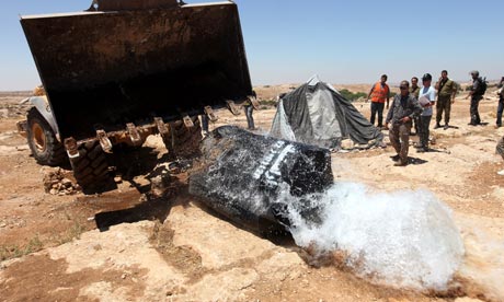 Israeli military remove water pipes and cisterns near West Bank city of Hebron