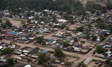Aerial views of Juba southern Sudan 