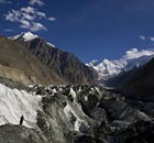 Asian glaciers : Hopar glacier in the Central Hunza Region in Pakistan
