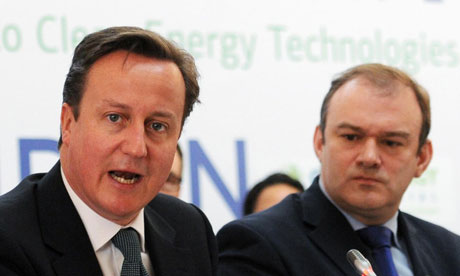 David Cameron and Ed Davey during Clean Energy Ministerial Conference