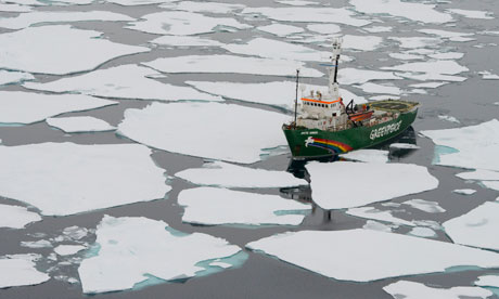 John Vidal in the arctic : Greenpeace MY Arctic Sunrise ship expedition to the Arctic