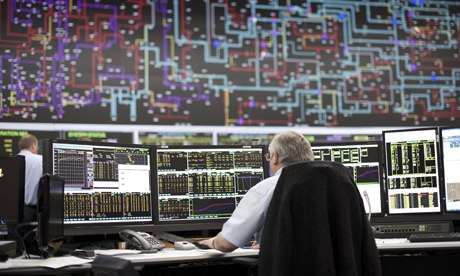 control room at the UK National Grid control centre