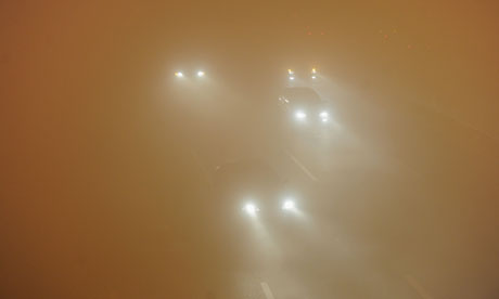 Heavy air pollution in China : heavy fog in Hefei, Anhui province