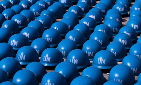 MDG : Peacebuilding and security : UN peacekeeping forces helmet