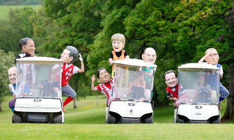MDG G8 photo stunt at Enniskillen golf course