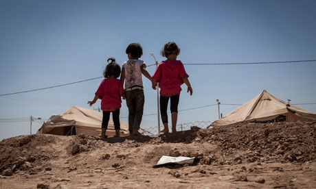 Children at the Zaatari camp for Syrian refugees in Jordan. Globally, 57 million children are out of primary school. Photograph: Reuters
