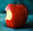 Apple with bite taken from it