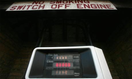 Petrol pump at fuel station