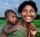 Woman and baby