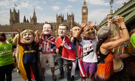 Protesters in London call on G8 leaders to beat hunger