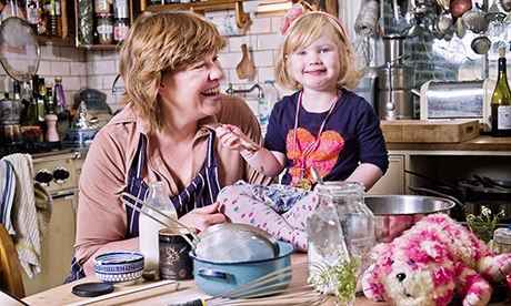 Allegra McEvedy in the kitchen with her daughter Delilah