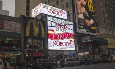 A billboard sponsored by the American Atheists organisation in New York