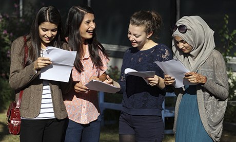 London students examine their GCSE results