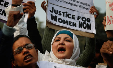 Indian women protest against the gang-rape of a young woman in New Delhi