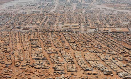 An aerial view of the Zaatari refugee camp in Jordan