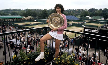 Virginia Wade with her trophy after winning the Wimbledon women's singles championship 