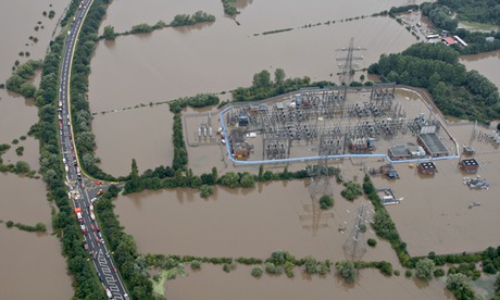 Flooded Walham power station, Gloucestershire