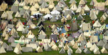 Tent village at shooting of new Harry Potter film