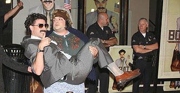 Sacha Baron Cohen at the Hollywood premiere of Borat