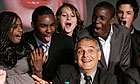 Cannes 2008 Palme d'Or winner Laurent Cantet with the non-professional student actors in his winning film Entre les Murs