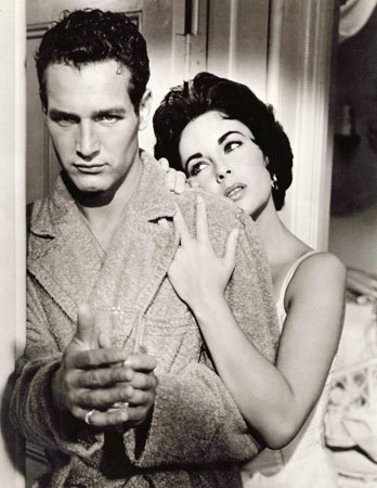 Paul Newman with Elizabeth Taylor in Cat on a Hot Tin Roof