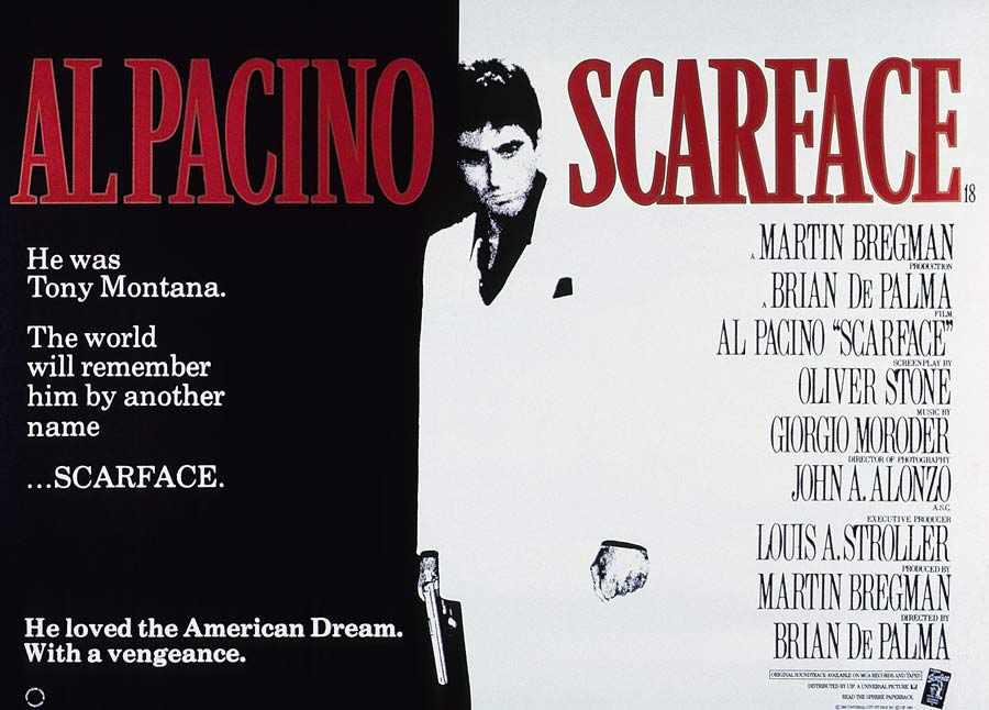 detail from the poster for Scarface. Photo: Kobal. Click the