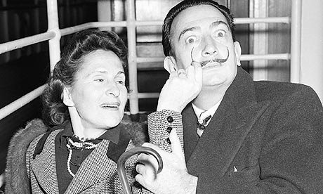 Salvador Dali and his wife, Gala, photographed in 1954