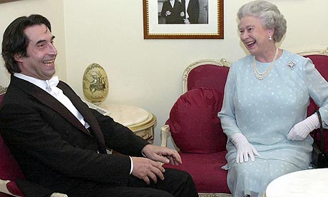 The Queen visits Riccardo Muti in his offices at La Scala in 2000