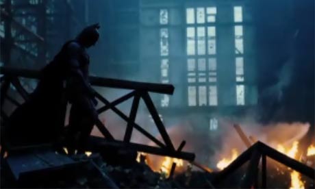 Christian Bale as Batman in a still from Christopher Nolan's second Batman film, The Dark Knight