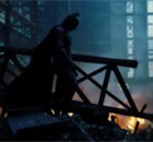 Christian Bale as Batman in a still from Christopher Nolan's second Batman film, The Dark Knight