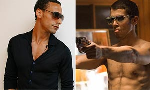 Rio Ferdinand and a scene from RocknRolla