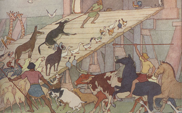 Goats in art: <Going on Board> by E. Boyd Smith