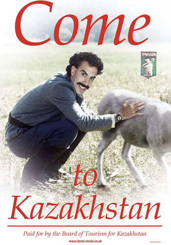 Goats in art: Fake Borat tourism poster