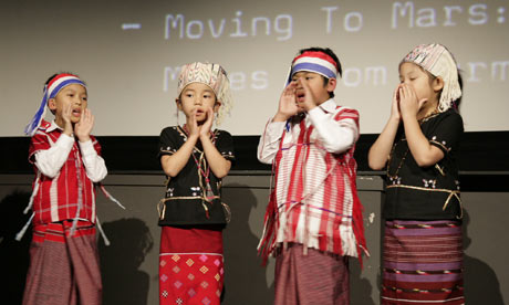 Children from Sheffield's Karen community sing at the World Premiere of Moving to Mars