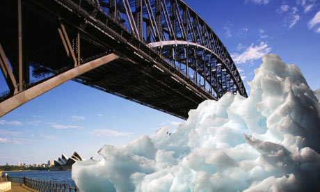 An iceberg passes under Sydney