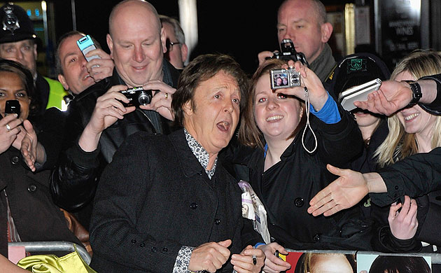 The Boat That Rocked: Paul McCartney greets fans at the world premiere of The Boat That Rocked