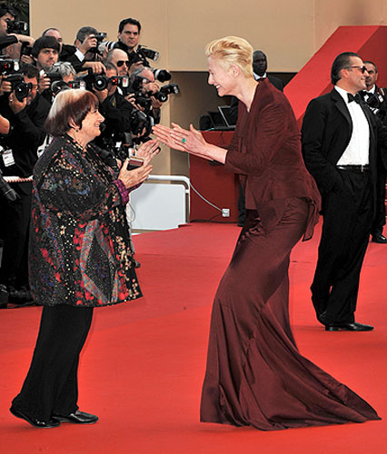 Cannes 2009: Up premiere: Director Agnes Varda and actor Tilda Swinton at the Cannes film festival
